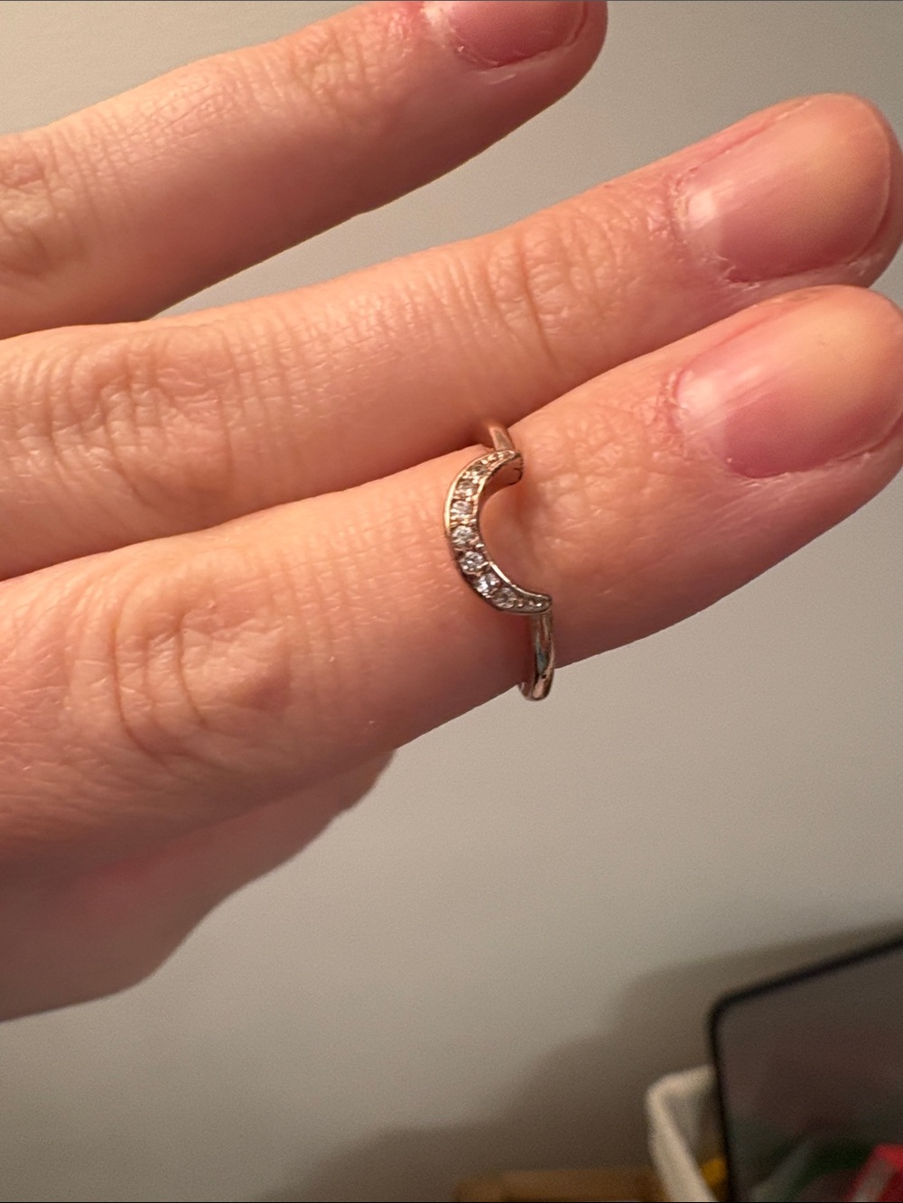 Crescent Ring in Rose Gold Tone